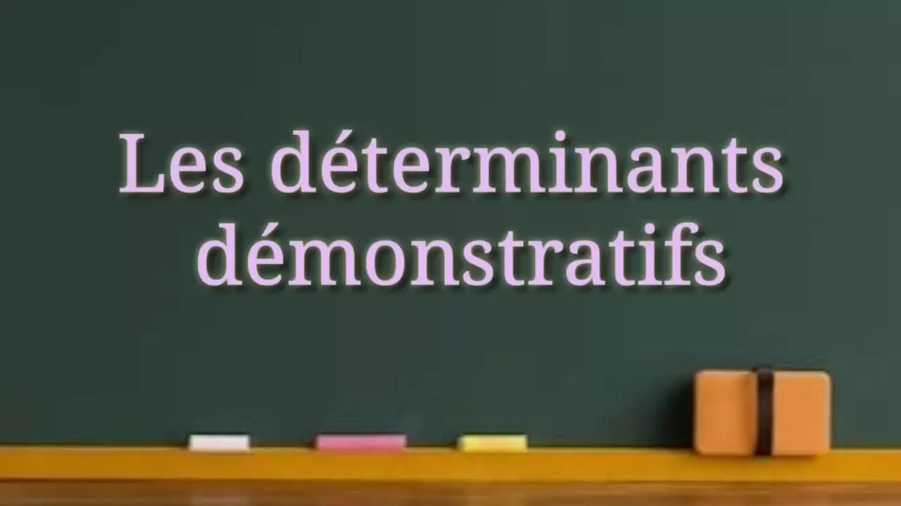 Leçon 8 Les déterminants démonstratifs VideoTutoriels