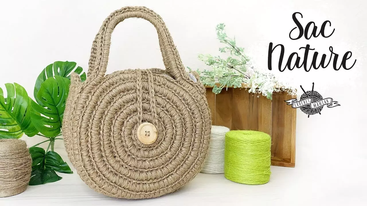 TUTORIEL CROCHET Sac Nature En Corde Et Fil De Jute Super Rapide