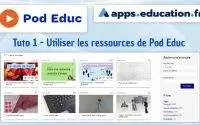 Tutoriel Pod Educ 1 (Apps.education.fr) - Utiliser les ressources de Pod Educ