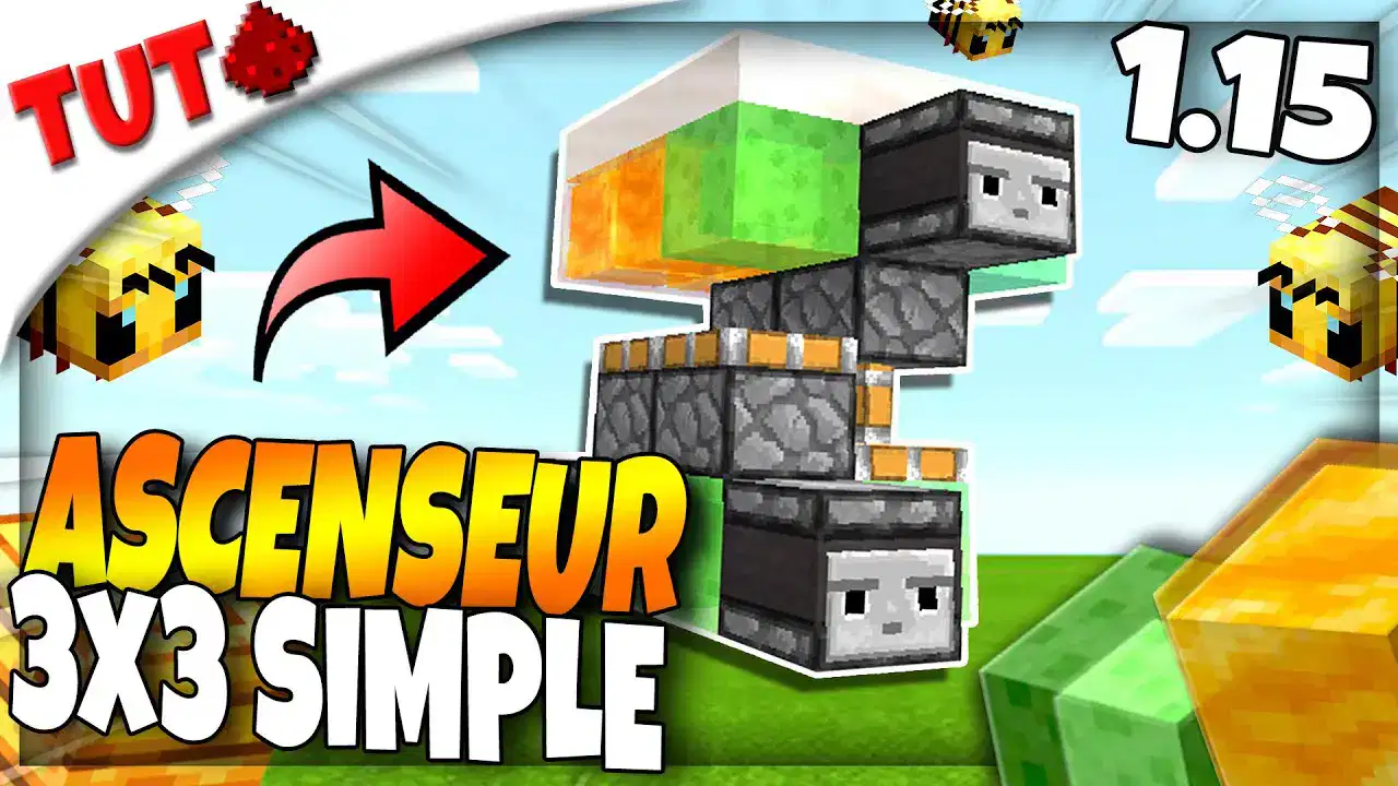 Faire un ASCENSEUR 3x3 SIMPLE et PAS CHER en 1.15 !! (Tutoriel