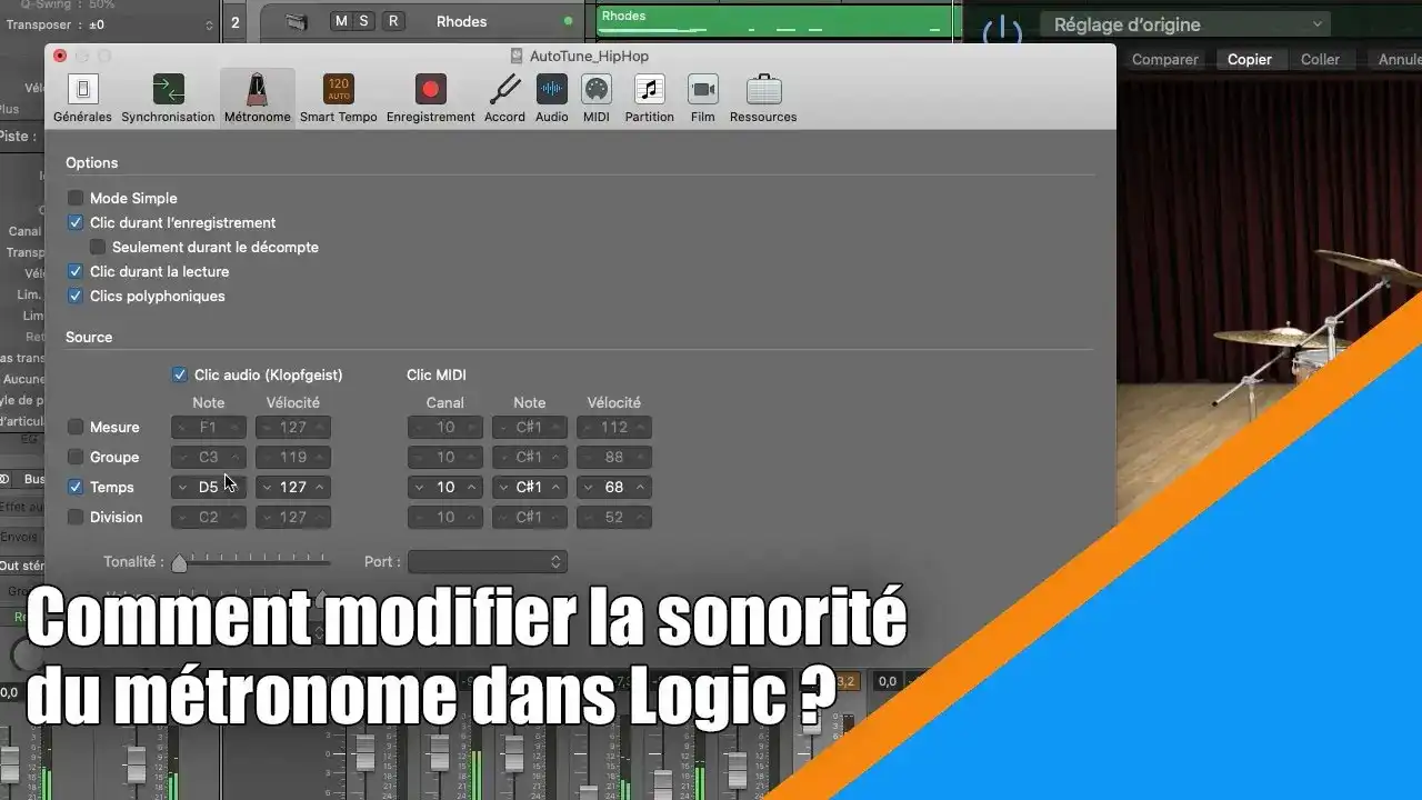Tutoriel Logic Pro X (en Français) comment modifier la sonorité du