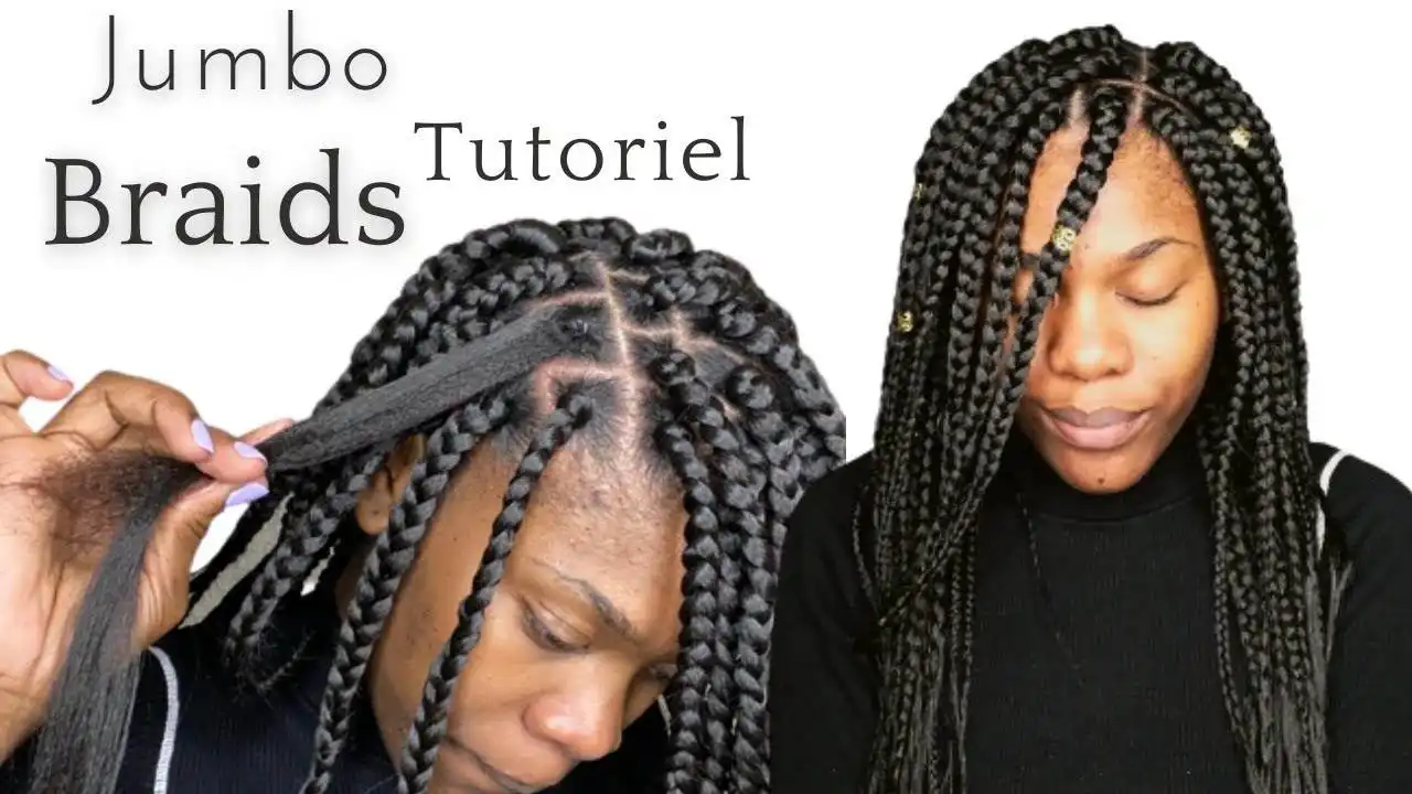  Jumbo box braids rapide et facile avec des elastiques | Tutoriel ...