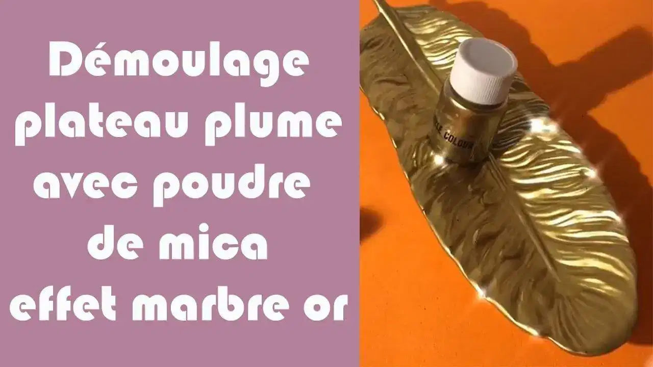 Tutoriel Plateau Plume en résine epoxy effet marbre or - VideoTutoriels