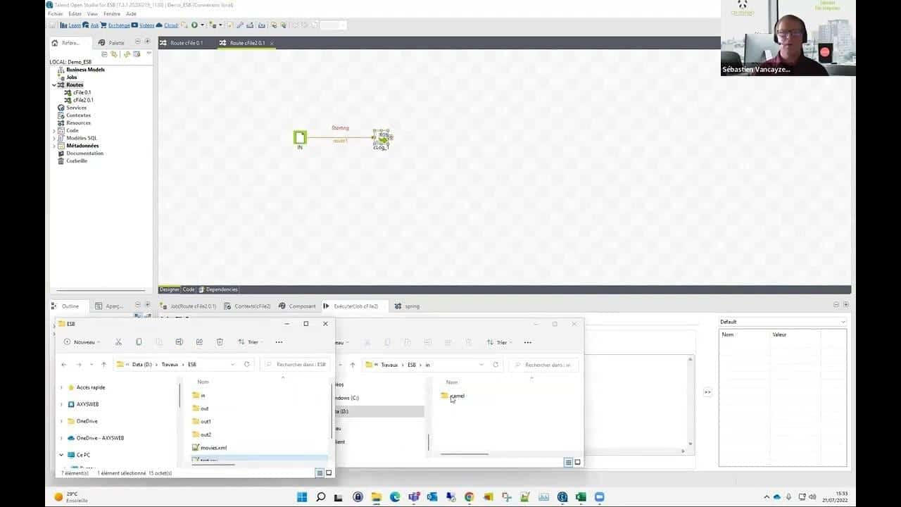 Tutoriel | 3. Utilisation de "message" dans une route ESB - Affichage